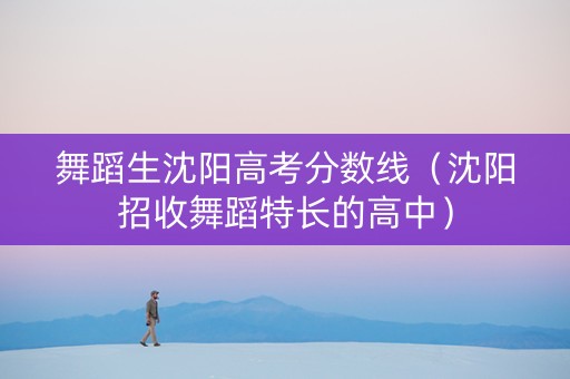 舞蹈生沈阳高考分数线（沈阳招收舞蹈特长的高中）