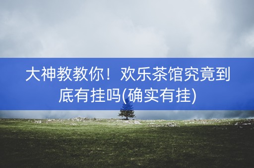 大神教教你！欢乐茶馆究竟到底有挂吗(确实有挂)