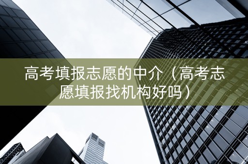 高考填报志愿的中介（高考志愿填报找机构好吗）