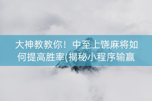 大神教教你！中至上饶麻将如何提高胜率(揭秘小程序输赢规律)