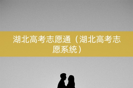 湖北高考志愿通（湖北高考志愿系统）