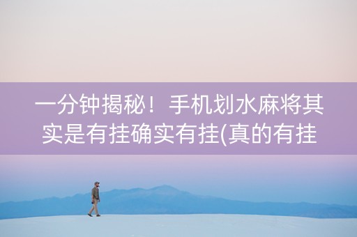 一分钟揭秘！手机划水麻将其实是有挂确实有挂(真的有挂确实有挂)