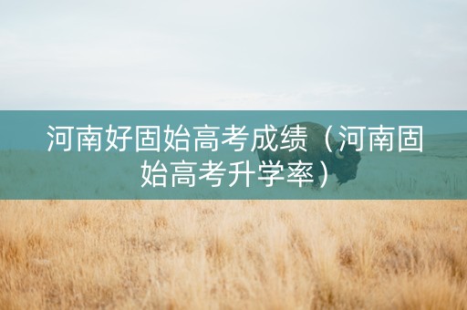 河南好固始高考成绩（河南固始高考升学率）