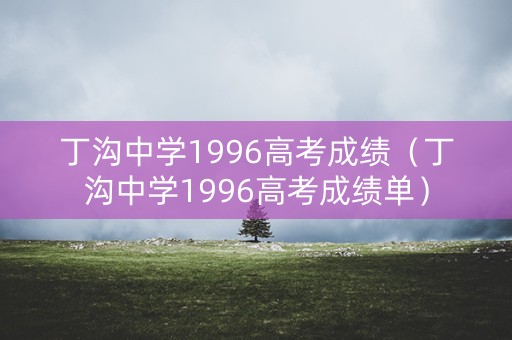 丁沟中学1996高考成绩（丁沟中学1996高考成绩单）