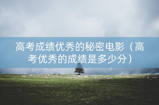 高考成绩优秀的秘密电影（高考优秀的成绩是多少分）