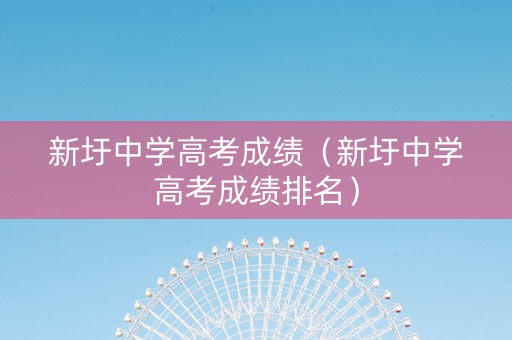 新圩中学高考成绩（新圩中学高考成绩排名）