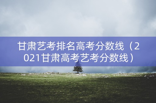 甘肃艺考排名高考分数线（2021甘肃高考艺考分数线）