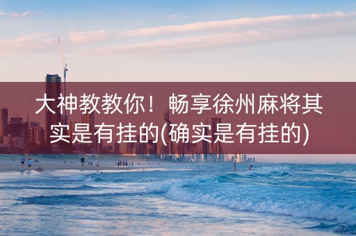 大神教教你！畅享徐州麻将其实是有挂的(确实是有挂的)