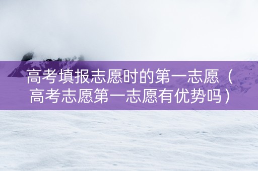 高考填报志愿时的第一志愿（高考志愿第一志愿有优势吗）