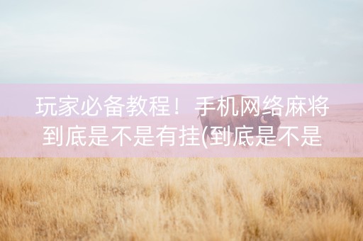 玩家必备教程！手机网络麻将到底是不是有挂(到底是不是有挂)