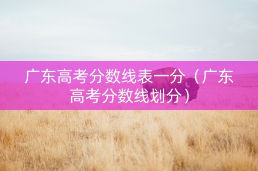 广东高考分数线表一分（广东高考分数线划分）