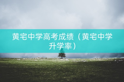 黄宅中学高考成绩（黄宅中学升学率）