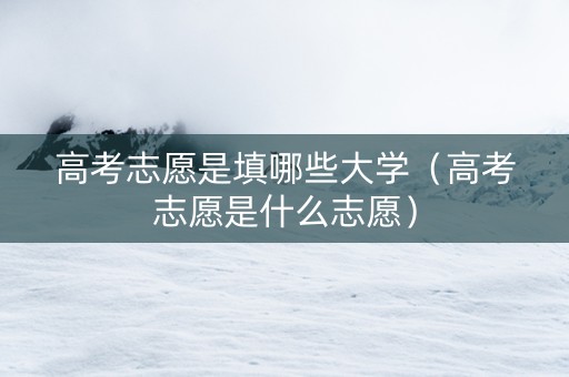 高考志愿是填哪些大学（高考志愿是什么志愿）