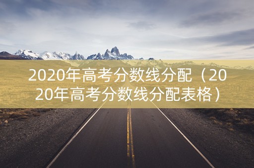 2020年高考分数线分配（2020年高考分数线分配表格）