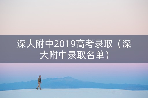深大附中2019高考录取（深大附中录取名单）