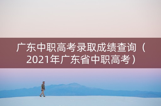 广东中职高考录取成绩查询（2021年广东省中职高考）