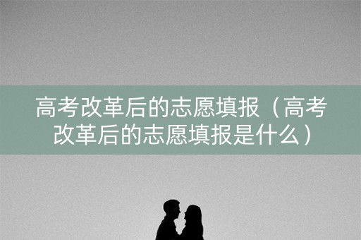高考改革后的志愿填报（高考改革后的志愿填报是什么）
