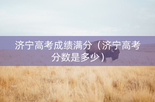 济宁高考成绩满分（济宁高考分数是多少）