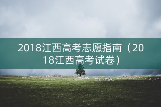 2018江西高考志愿指南（2018江西高考试卷）
