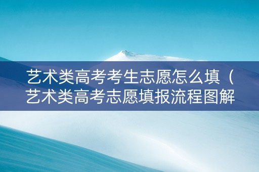 艺术类高考考生志愿怎么填（艺术类高考志愿填报流程图解）
