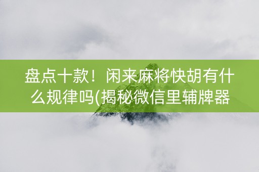 盘点十款！闲来麻将快胡有什么规律吗(揭秘微信里辅牌器)
