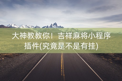 大神教教你！吉祥麻将小程序插件(究竟是不是有挂)