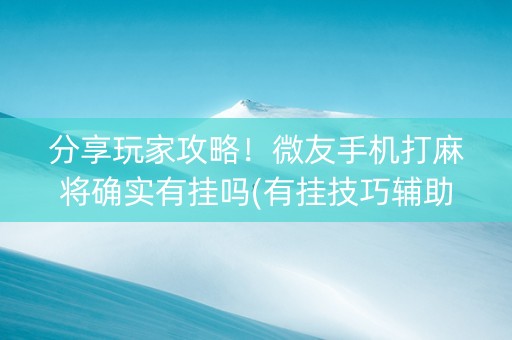 分享玩家攻略！微友手机打麻将确实有挂吗(有挂技巧辅助器)