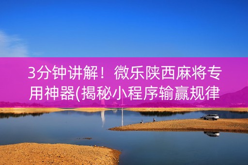 3分钟讲解！微乐陕西麻将专用神器(揭秘小程序输赢规律)