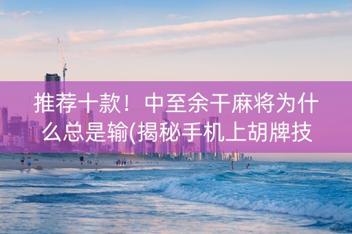 推荐十款！中至余干麻将为什么总是输(揭秘手机上胡牌技巧)