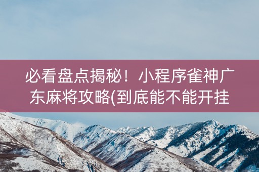 必看盘点揭秘！小程序雀神广东麻将攻略(到底能不能开挂)