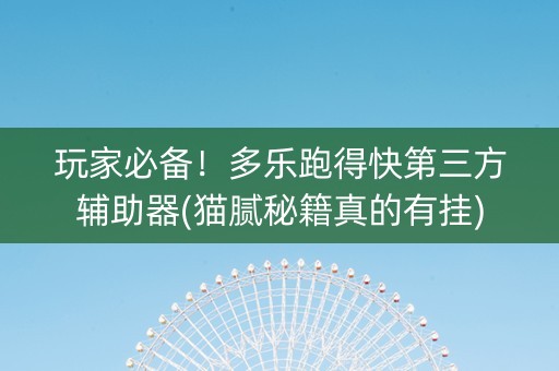 玩家必备！多乐跑得快第三方辅助器(猫腻秘籍真的有挂)
