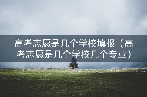 高考志愿是几个学校填报（高考志愿是几个学校几个专业）