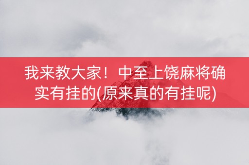 我来教大家！中至上饶麻将确实有挂的(原来真的有挂呢)