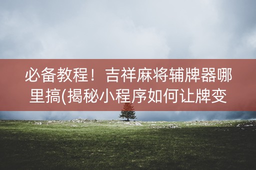 必备教程！吉祥麻将辅牌器哪里搞(揭秘小程序如何让牌变好)