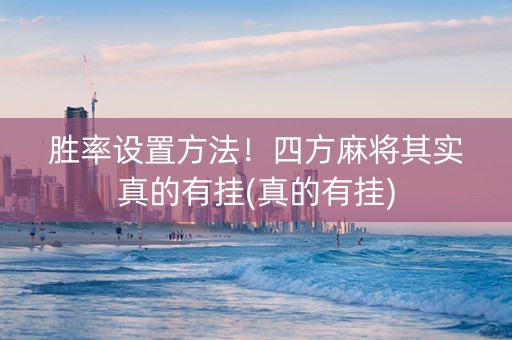 胜率设置方法！四方麻将其实真的有挂(真的有挂)