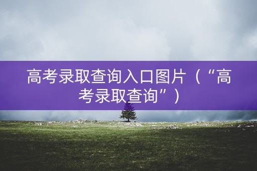 高考录取查询入口图片（“高考录取查询”）