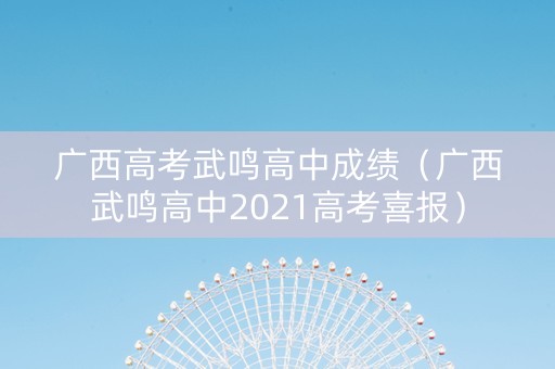 广西高考武鸣高中成绩（广西武鸣高中2021高考喜报）