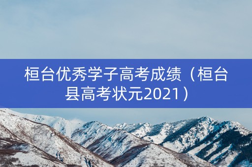 桓台优秀学子高考成绩（桓台县高考状元2021）