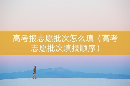 高考报志愿批次怎么填（高考志愿批次填报顺序）