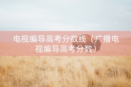 电视编导高考分数线（广播电视编导高考分数）