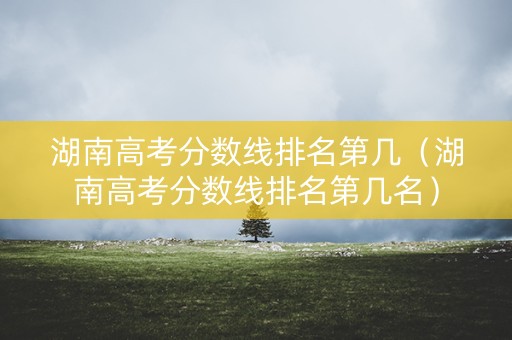 湖南高考分数线排名第几（湖南高考分数线排名第几名）
