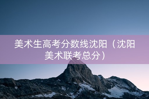 美术生高考分数线沈阳（沈阳美术联考总分）