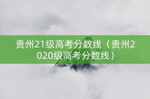 贵州21级高考分数线（贵州2020级高考分数线）