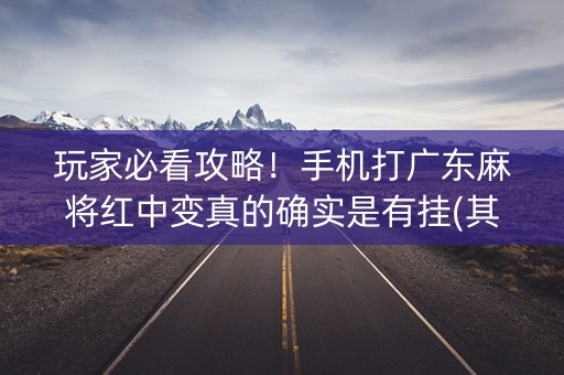 玩家必看攻略！手机打广东麻将红中变真的确实是有挂(其实是有挂确实有挂)