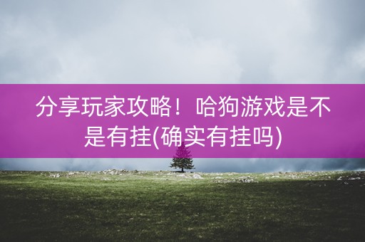 分享玩家攻略！哈狗游戏是不是有挂(确实有挂吗)