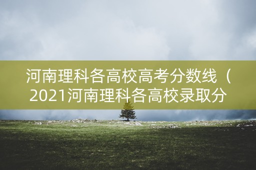河南理科各高校高考分数线（2021河南理科各高校录取分数线）