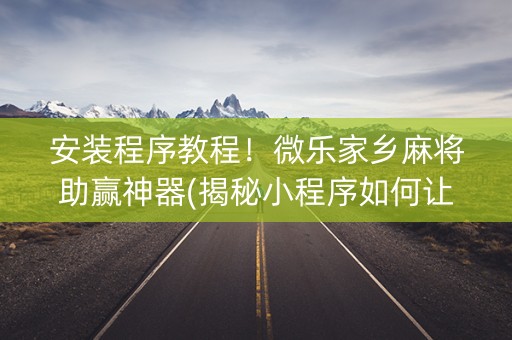 安装程序教程！微乐家乡麻将助赢神器(揭秘小程序如何让牌变好)
