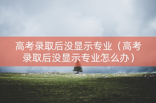 高考录取后没显示专业（高考录取后没显示专业怎么办）