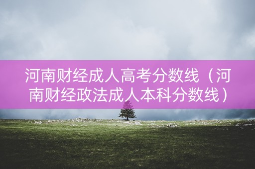 河南财经成人高考分数线（河南财经政法成人本科分数线）