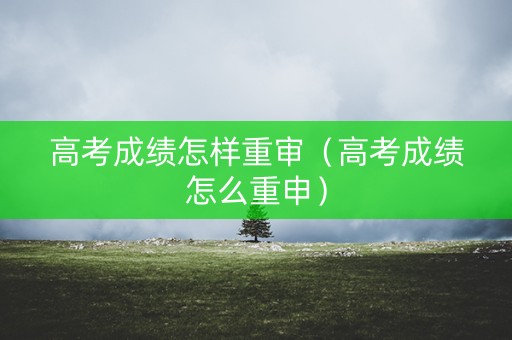 高考成绩怎样重审（高考成绩怎么重申）